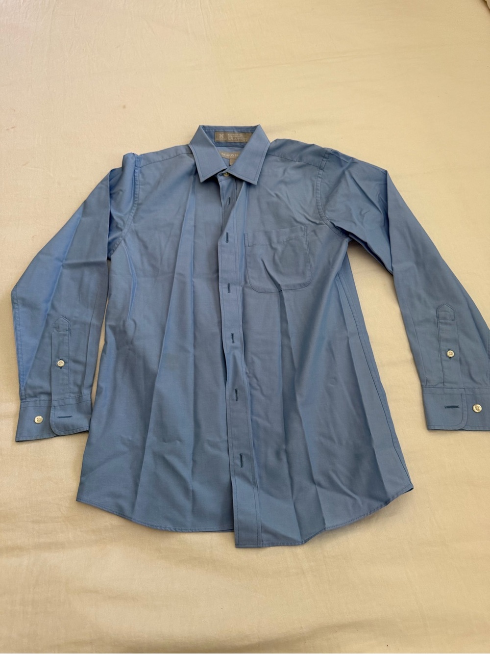 Nordstrom Boys Blue Long-Sleeve Button-Down Shirt